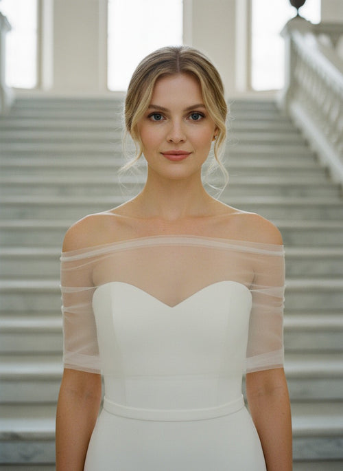 Tulle Bridal Shawl — 3 Colours, S to L