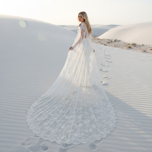 Long Eyelash Lace Wedding Veil — 3 Metres, Ethereal