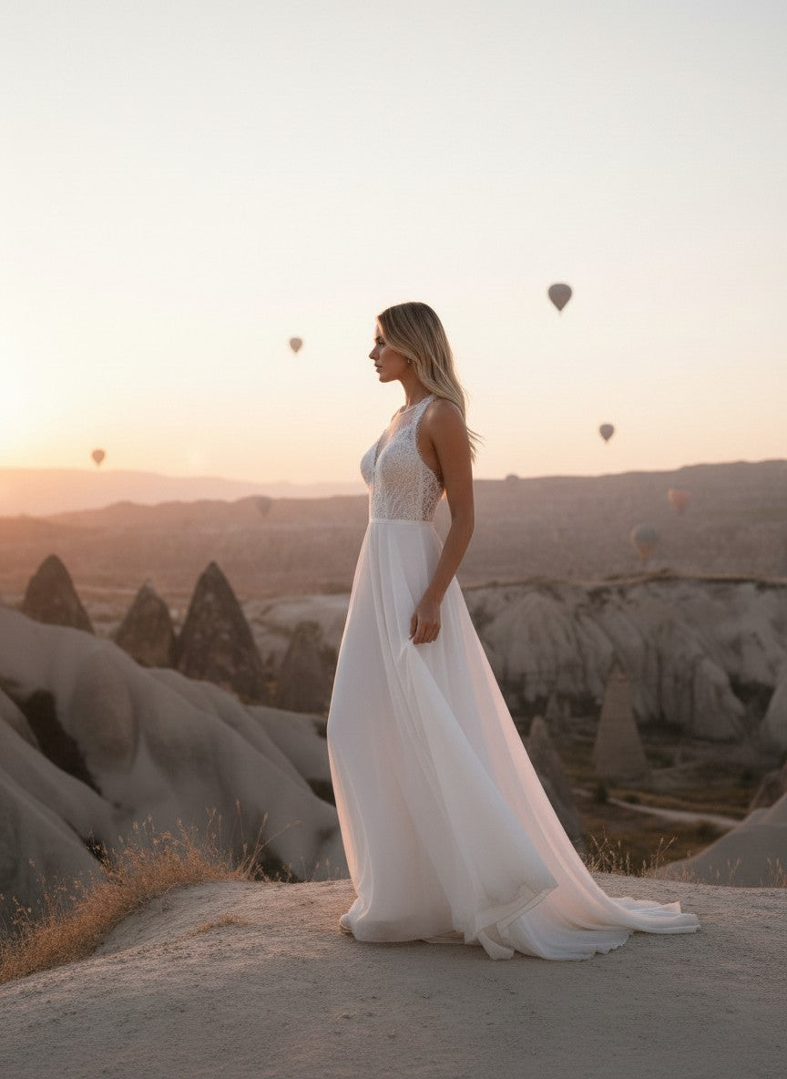 A-Line Lace Wedding Dress — 10 to 22W
