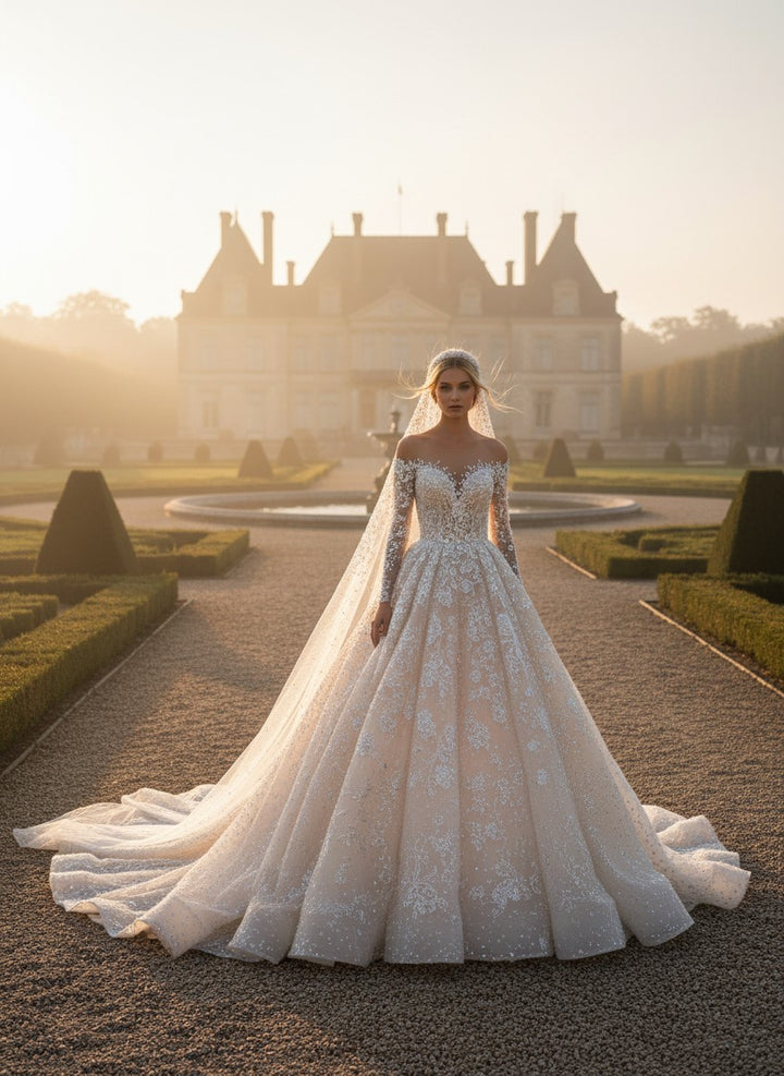 A-Line Ball Gown Wedding Dress — 6 Colours, 24W to 16