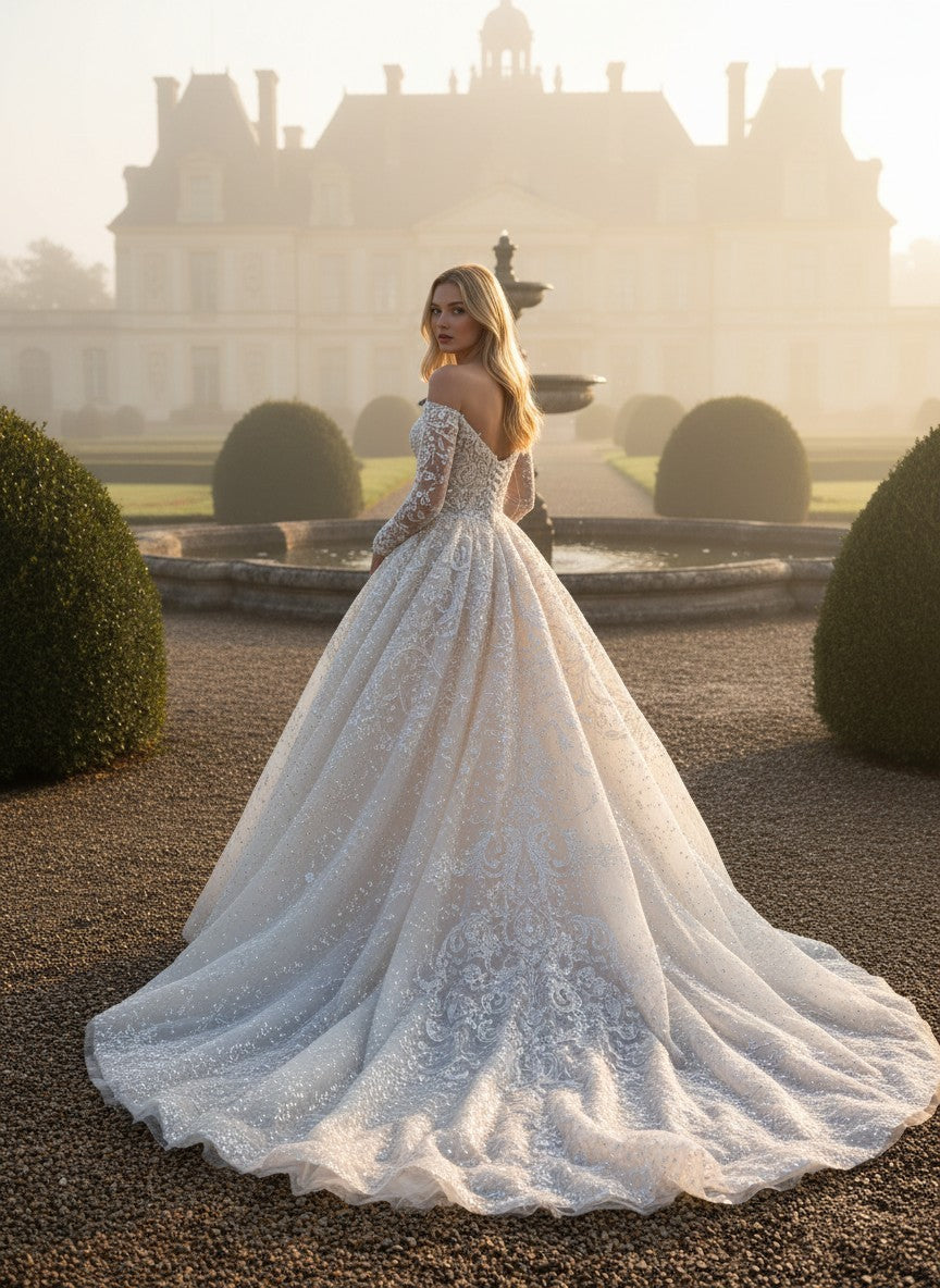 A-Line Ball Gown Wedding Dress — 6 Colours, 24W to 16