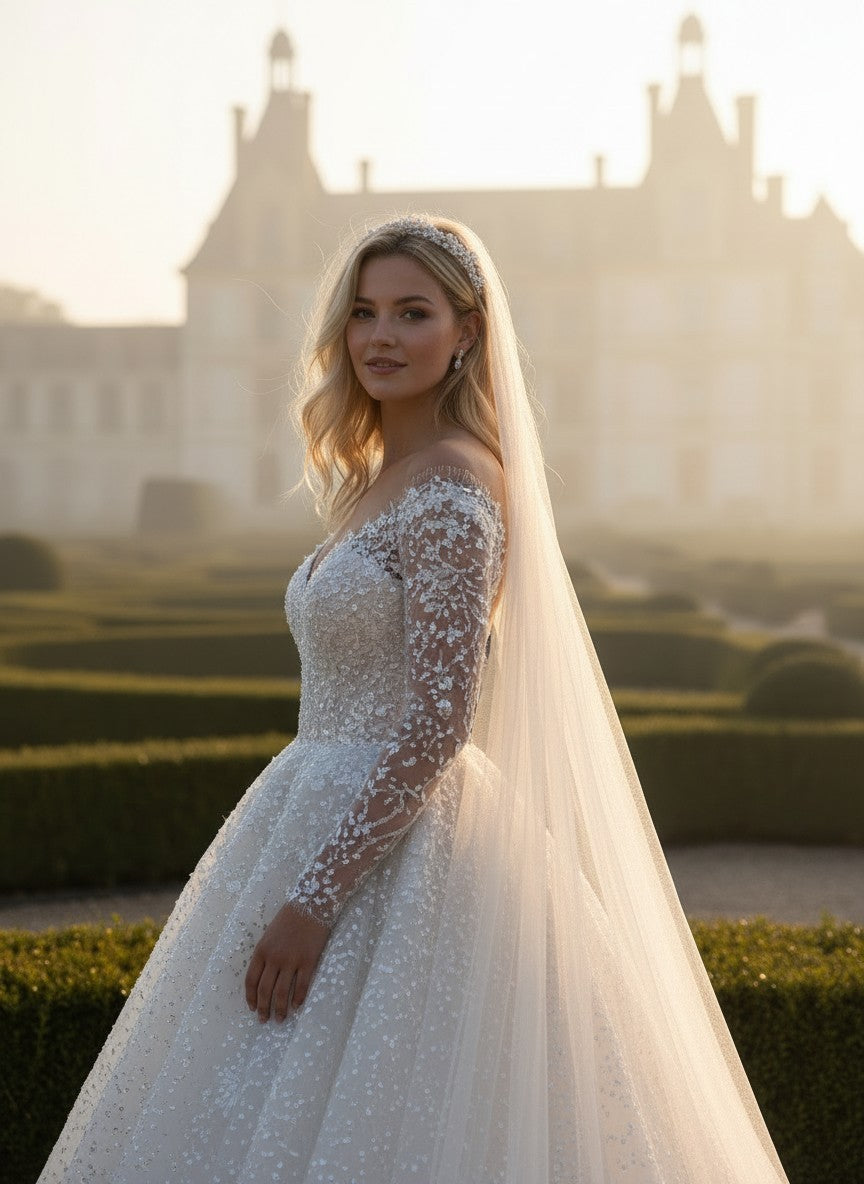 A-Line Ball Gown Wedding Dress — 6 Colours, 24W to 16