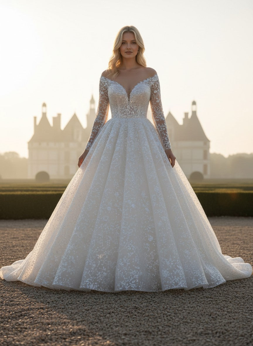 A-Line Ball Gown Wedding Dress — 6 Colours, 24W to 16