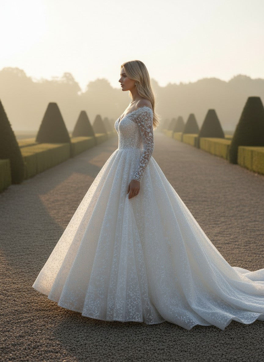 A-Line Ball Gown Wedding Dress — 6 Colours, 24W to 16