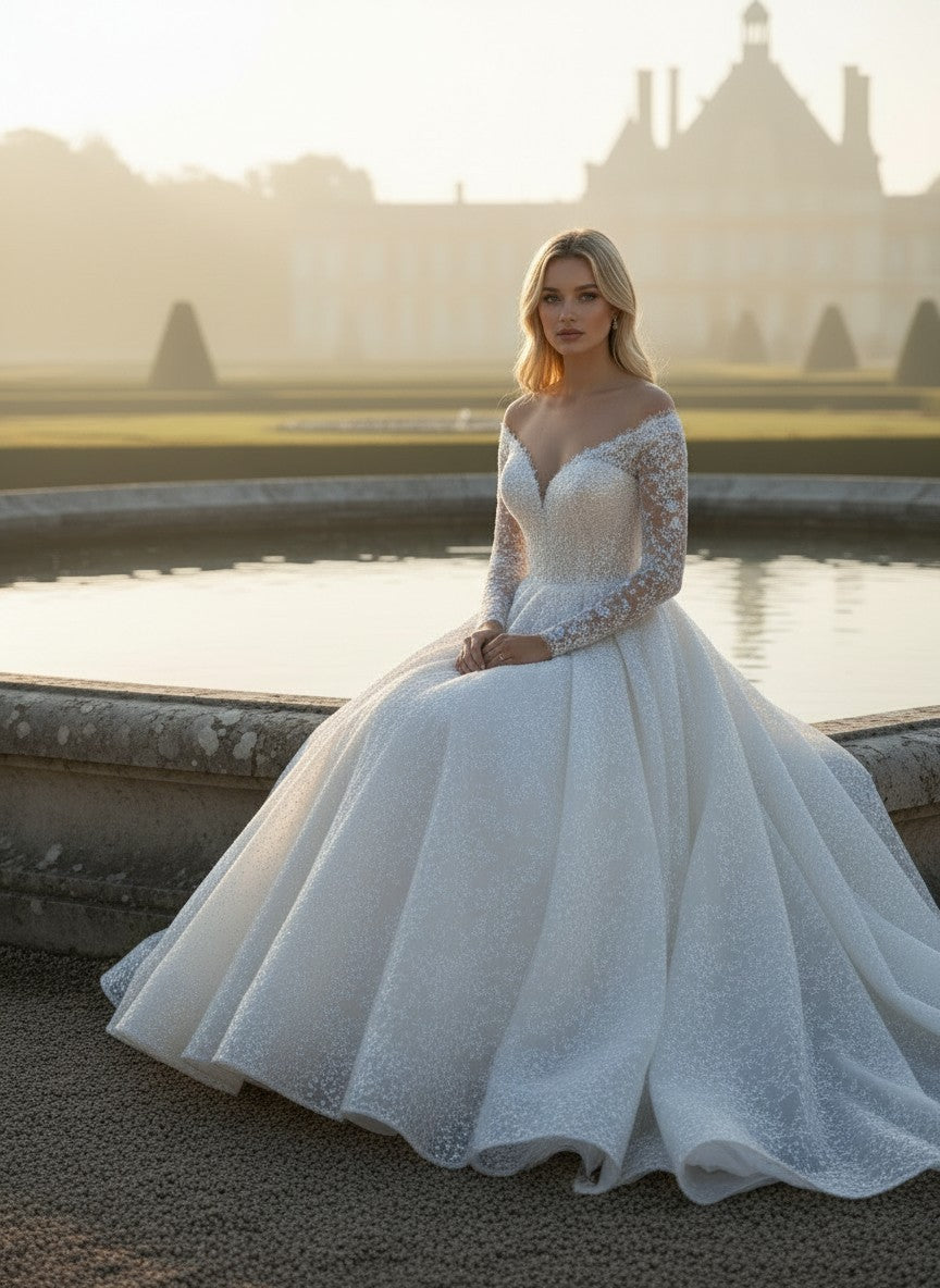 A-Line Ball Gown Wedding Dress — 6 Colours, 24W to 16
