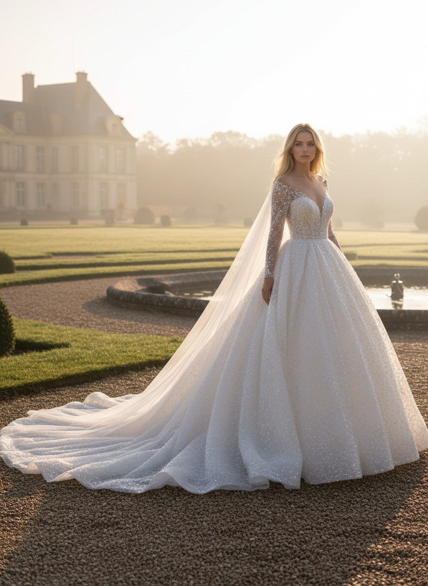 A-Line Ball Gown Wedding Dress — 6 Colours, 24W to 16