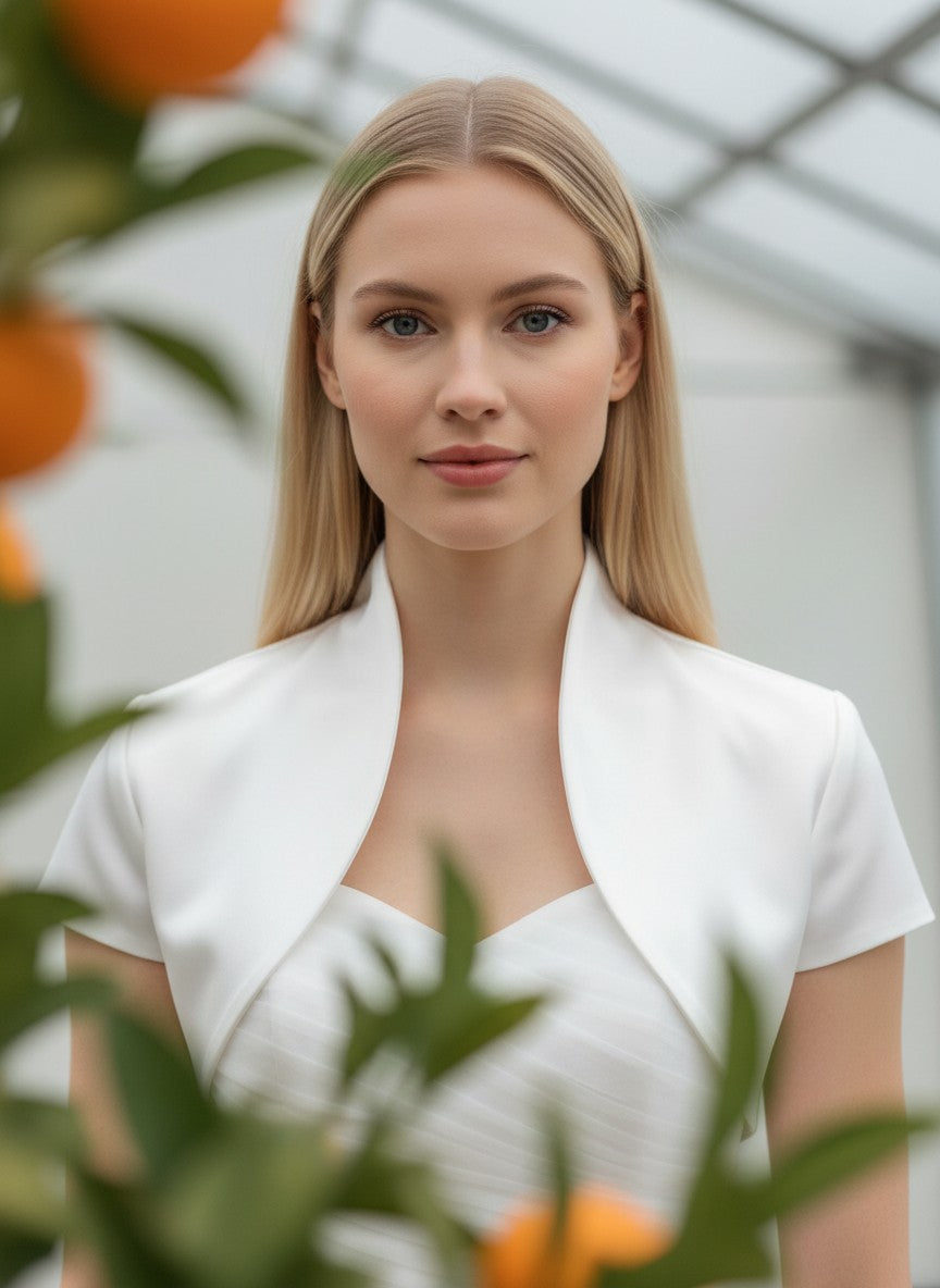 Cap Sleeve Bridal Bolero in Matte Satin — 11 Colours