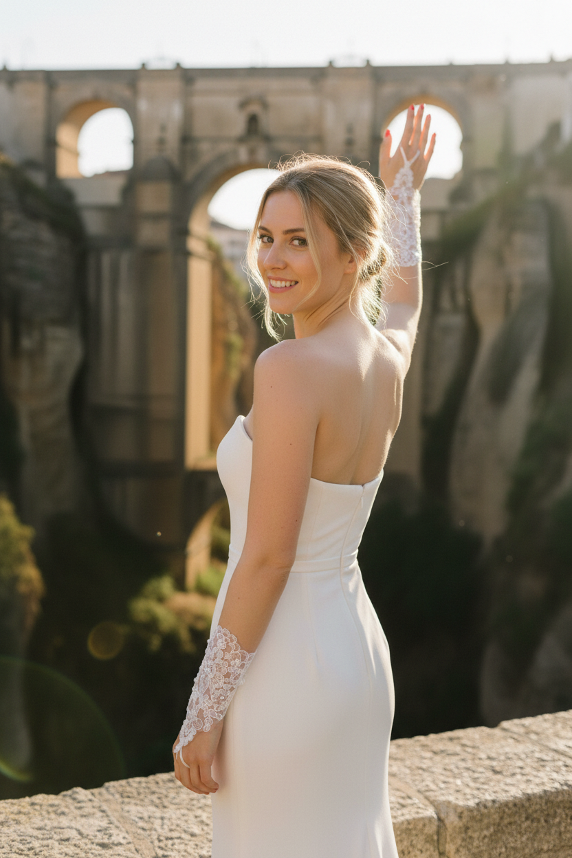 Pearl Tulle Bridal Gloves — Short