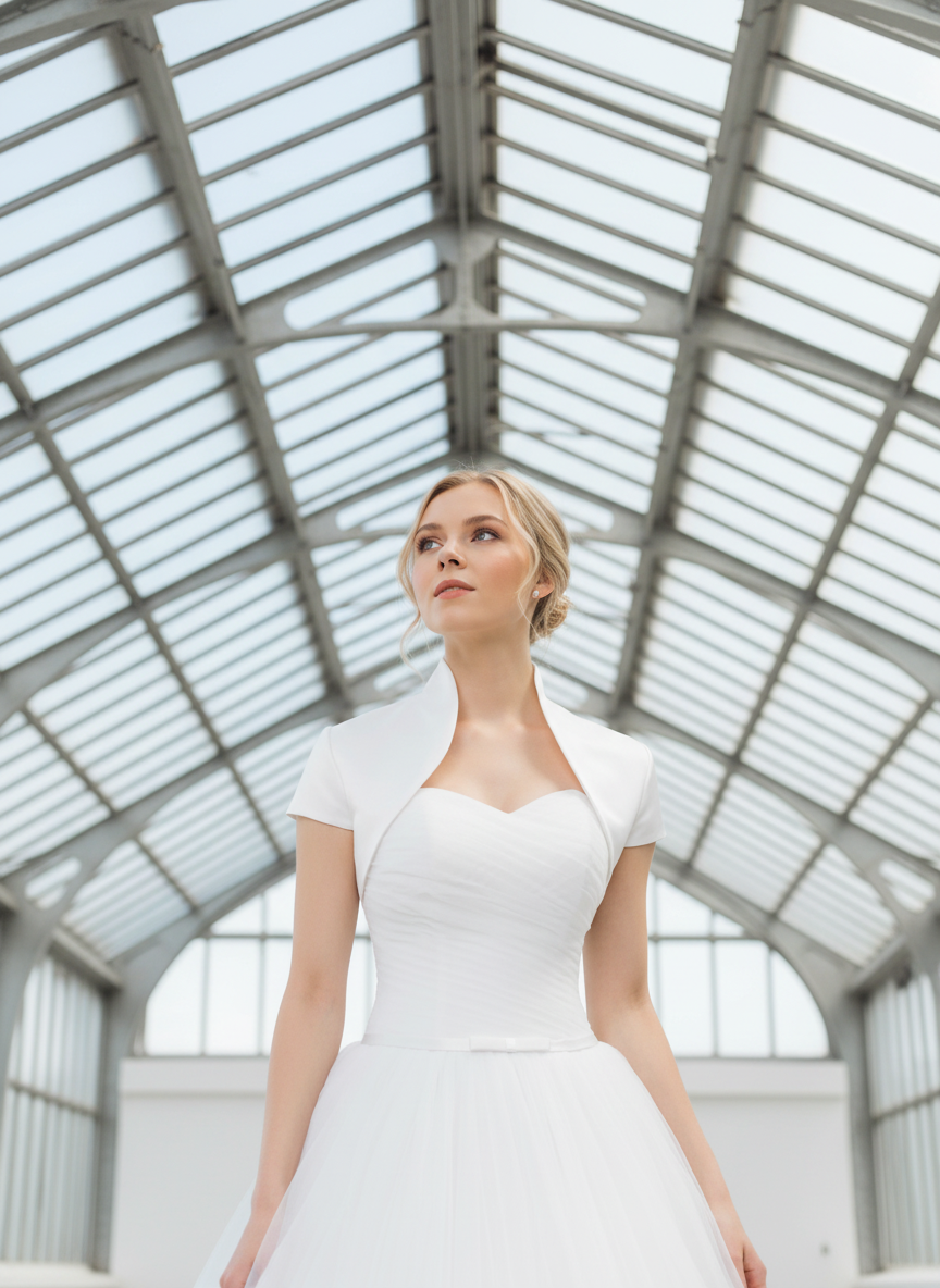 Cap Sleeve Bridal Bolero in Matte Satin — 11 Colours