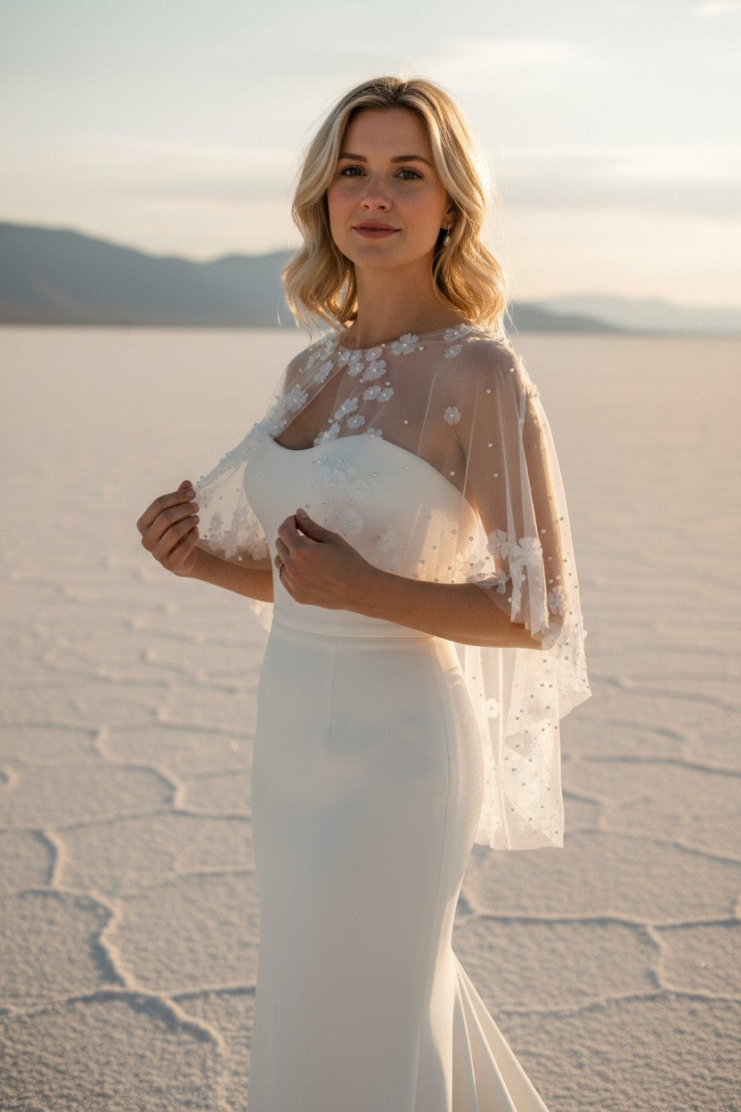 3D Floral Bridal Bolero — L to 3XL