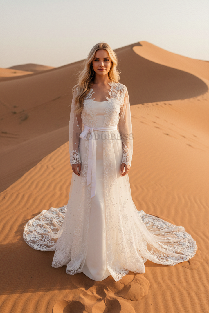 Crystal Long Sleeve Bridal Bolero — 12 to 14