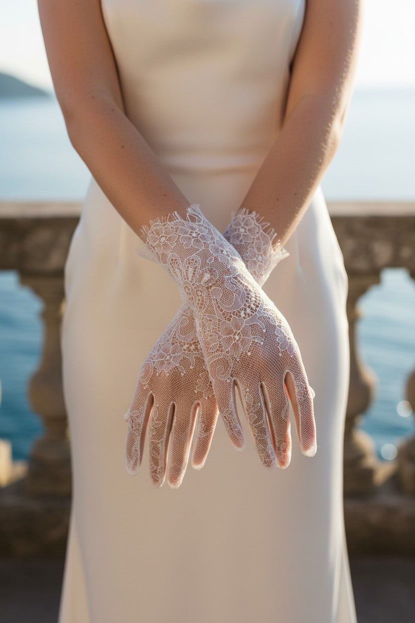 Lace Bridal Gloves — Short