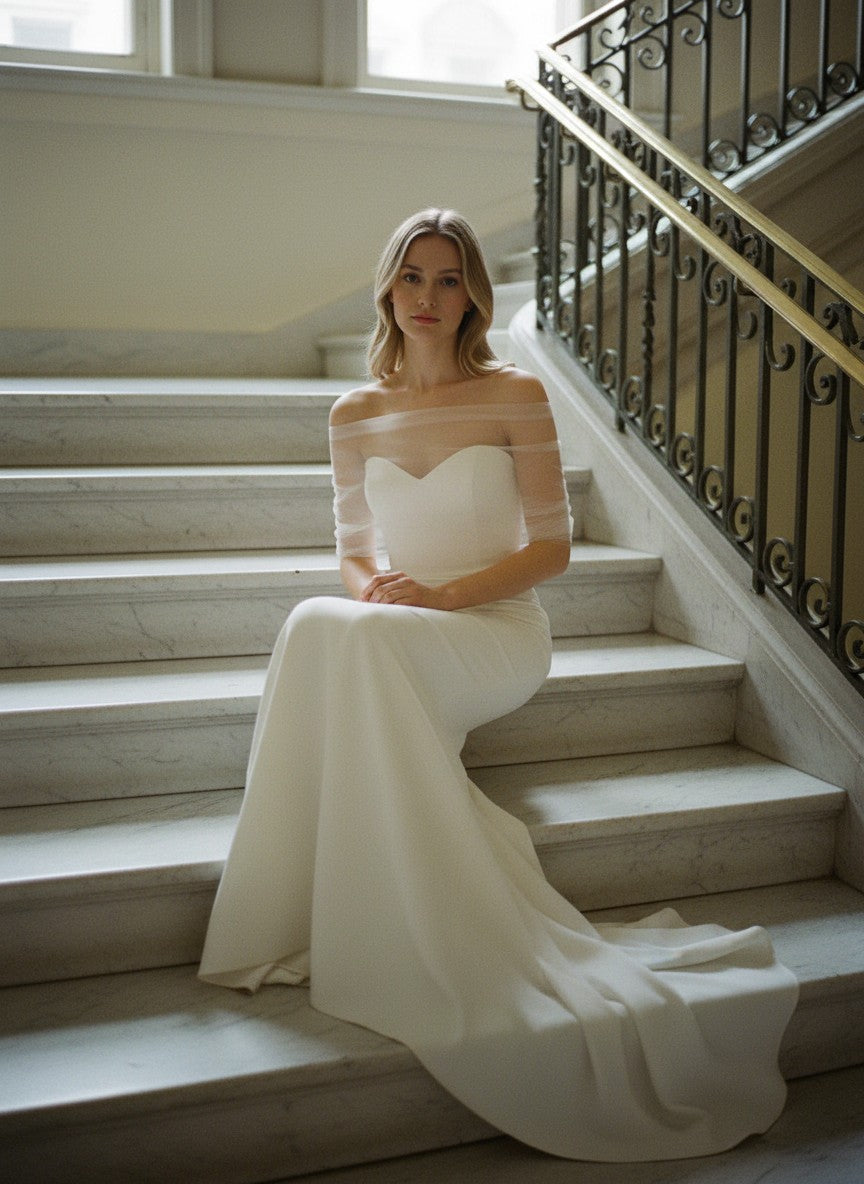 Tulle Bridal Shawl — 3 Colours, S to L