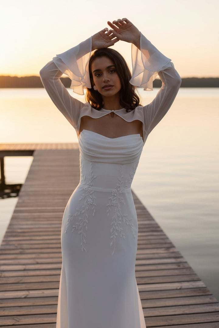Chiffon Bridal Bolero — 3 Colours, XXL to XS（old）