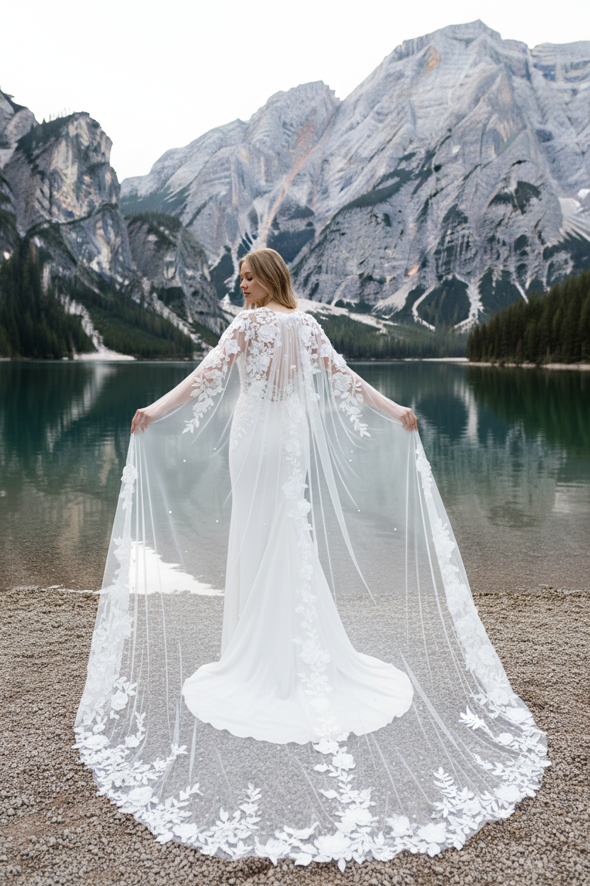 Pearl Lace Bridal Bolero — One Size