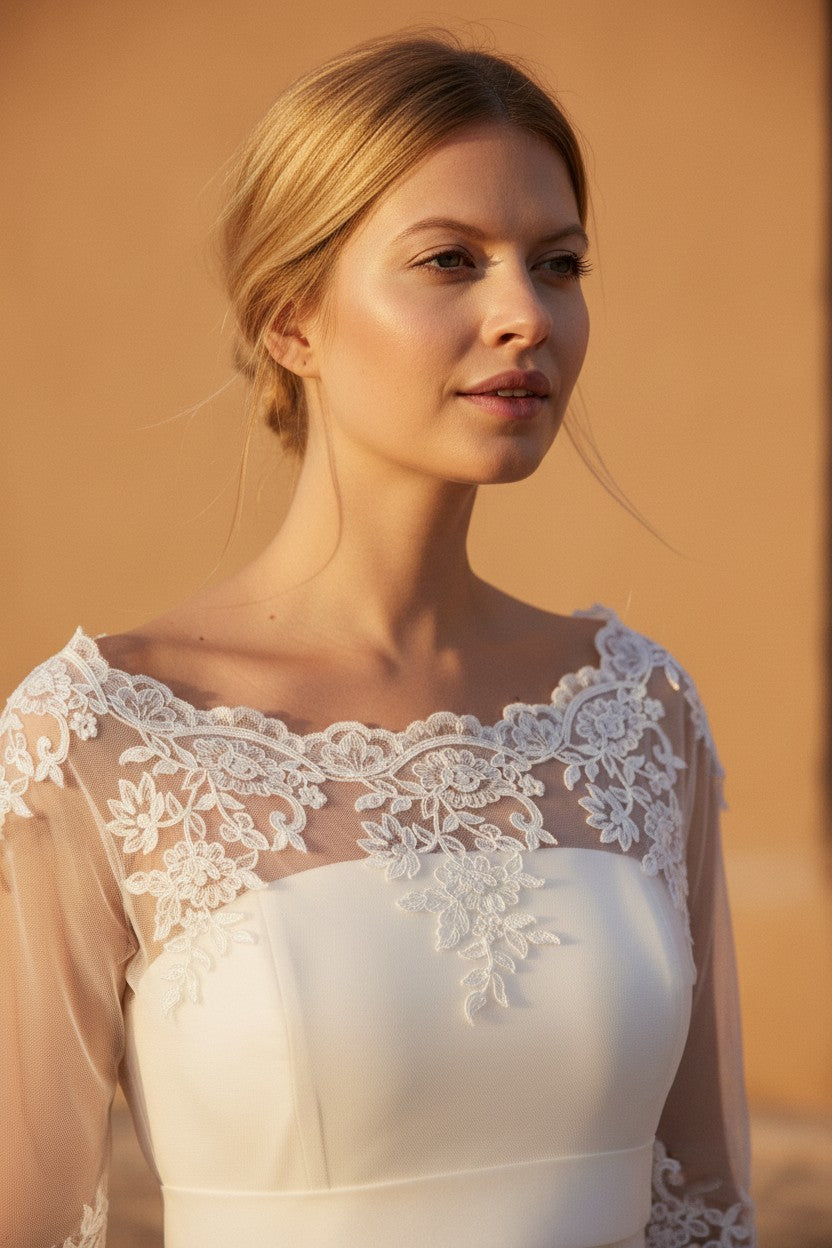 Lace Tulle Bridal Bolero — S to L