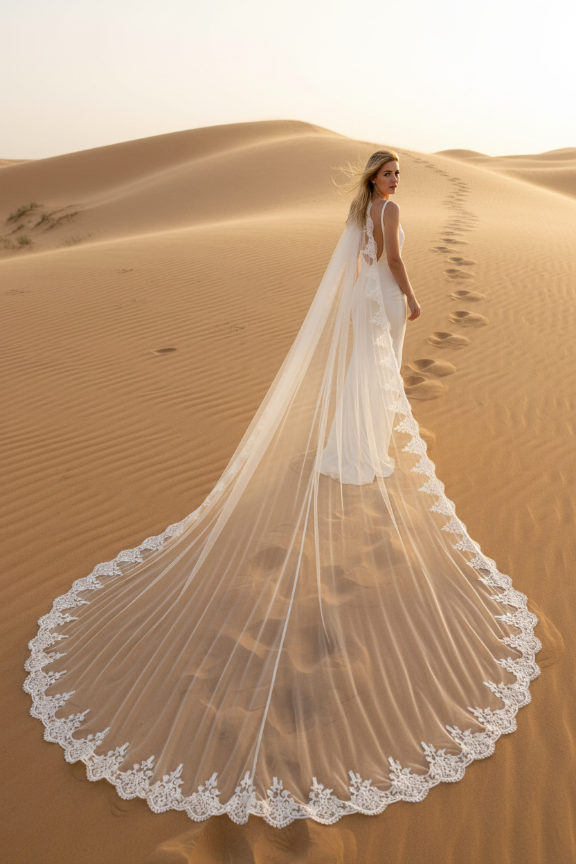 Lace Tulle Wedding Veil — Long, 300cm to 200cm