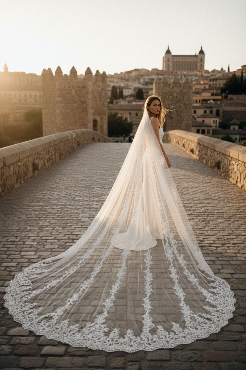Lace Wedding Veil — Cathedral, 3 Colours