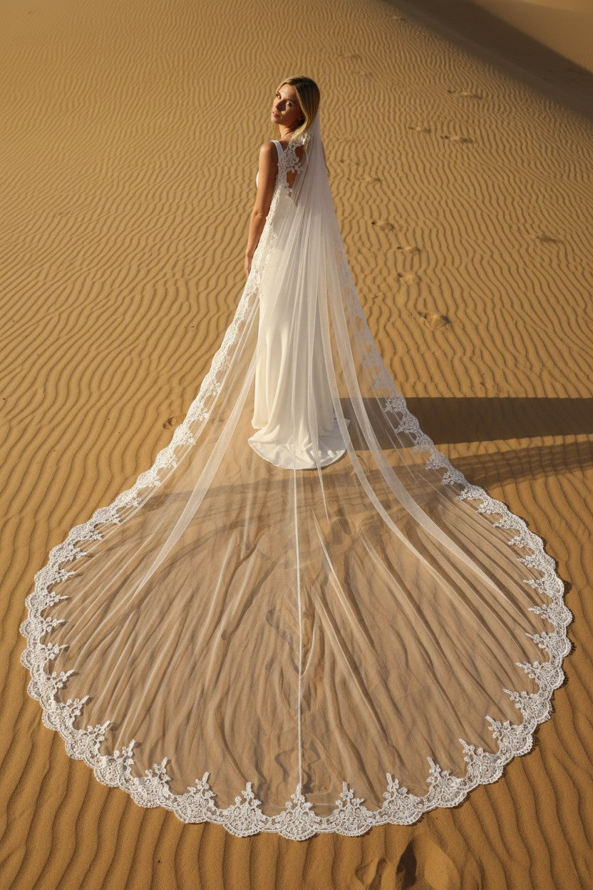 Lace Tulle Wedding Veil — Long, 300cm to 200cm