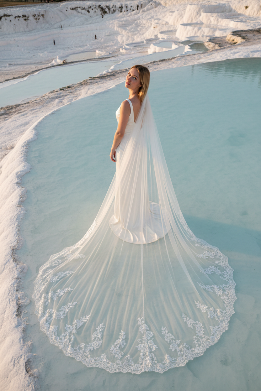 Lace Wedding Veil — Cathedral, 5 Colours