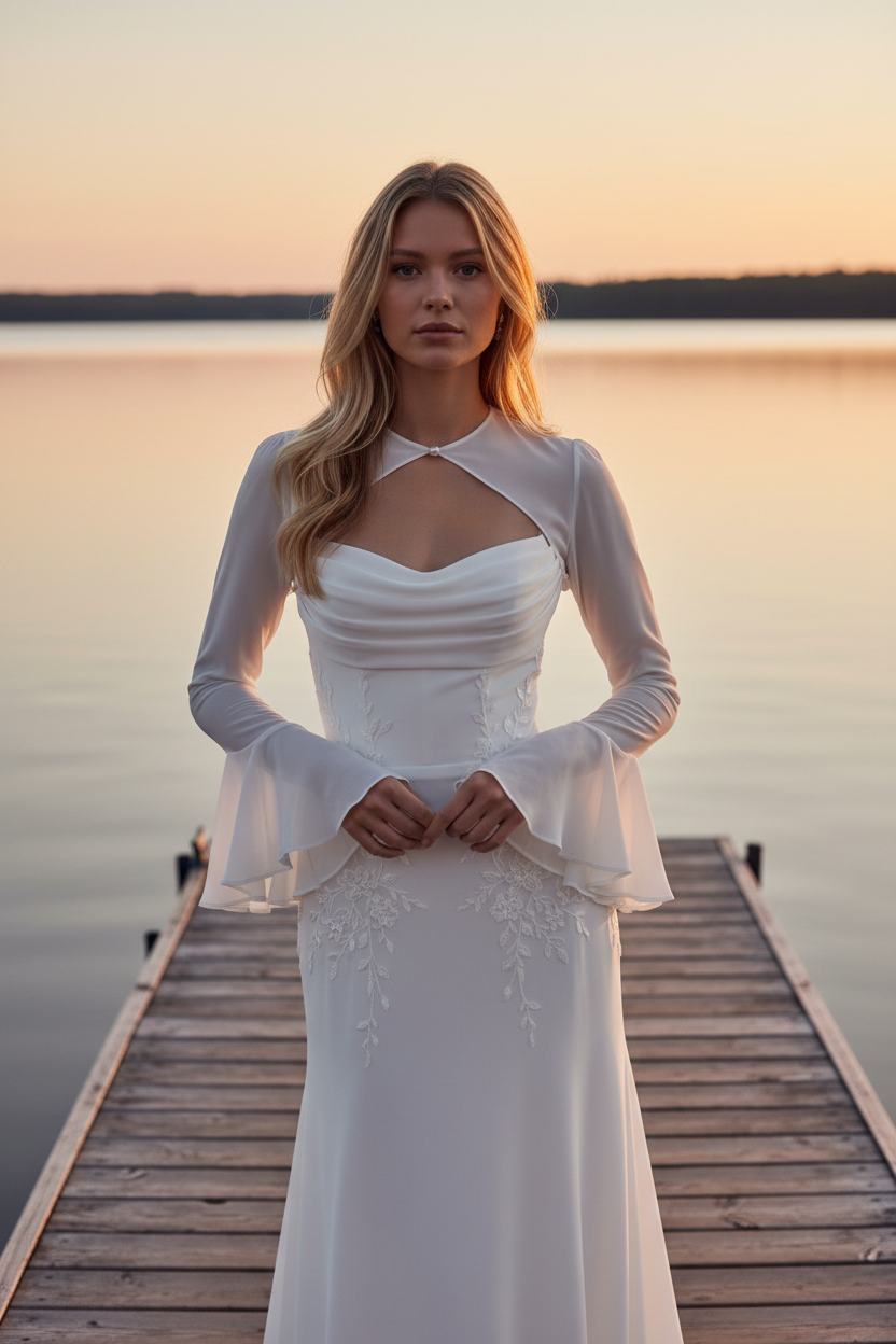 Chiffon Bridal Bolero — 3 Colours, XXL to XS（old）