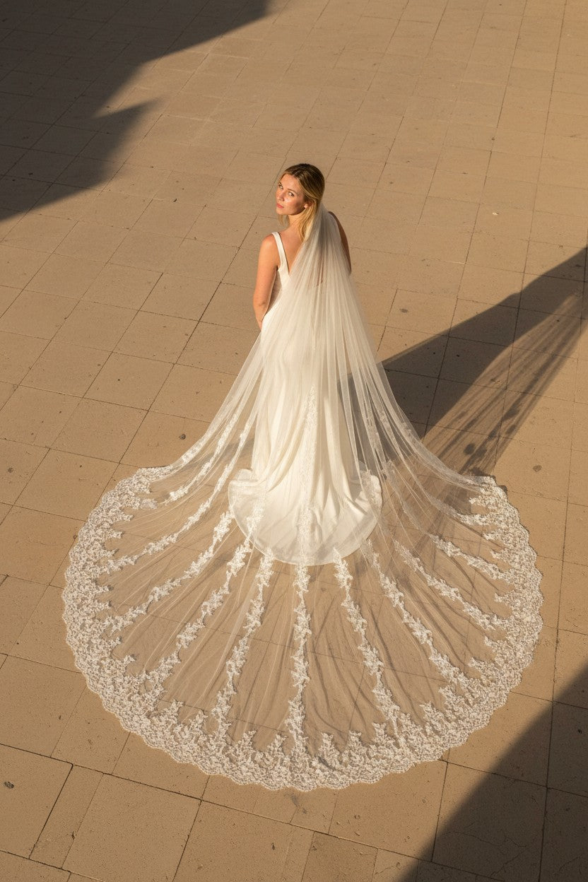 Lace Wedding Veil — Cathedral, 3 Colours