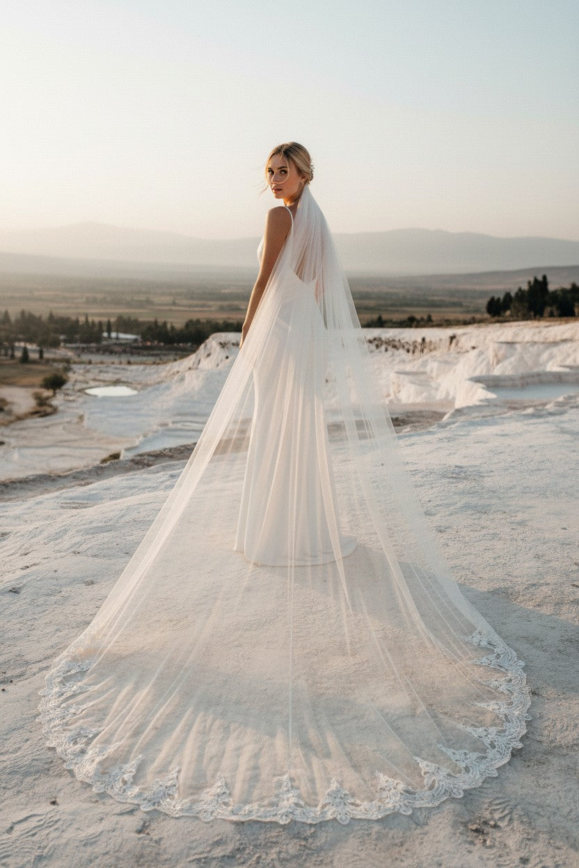 Lace Wedding Veil — Cathedral, 5 Colours