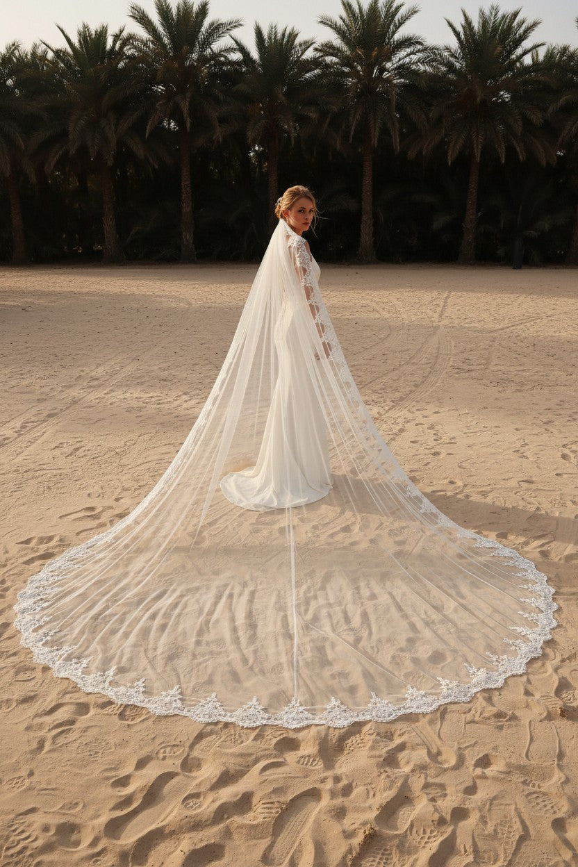 Lace Tulle Wedding Veil — Long, 300cm to 200cm