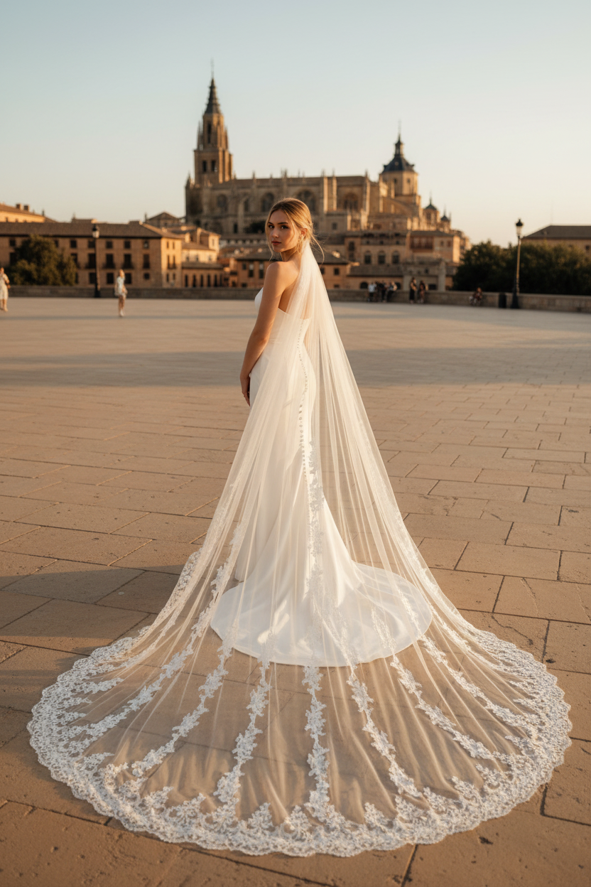 Lace Wedding Veil — Cathedral, 3 Colours
