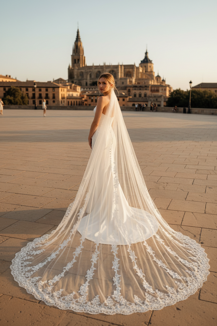 Lace Wedding Veil — Cathedral, 3 Colours
