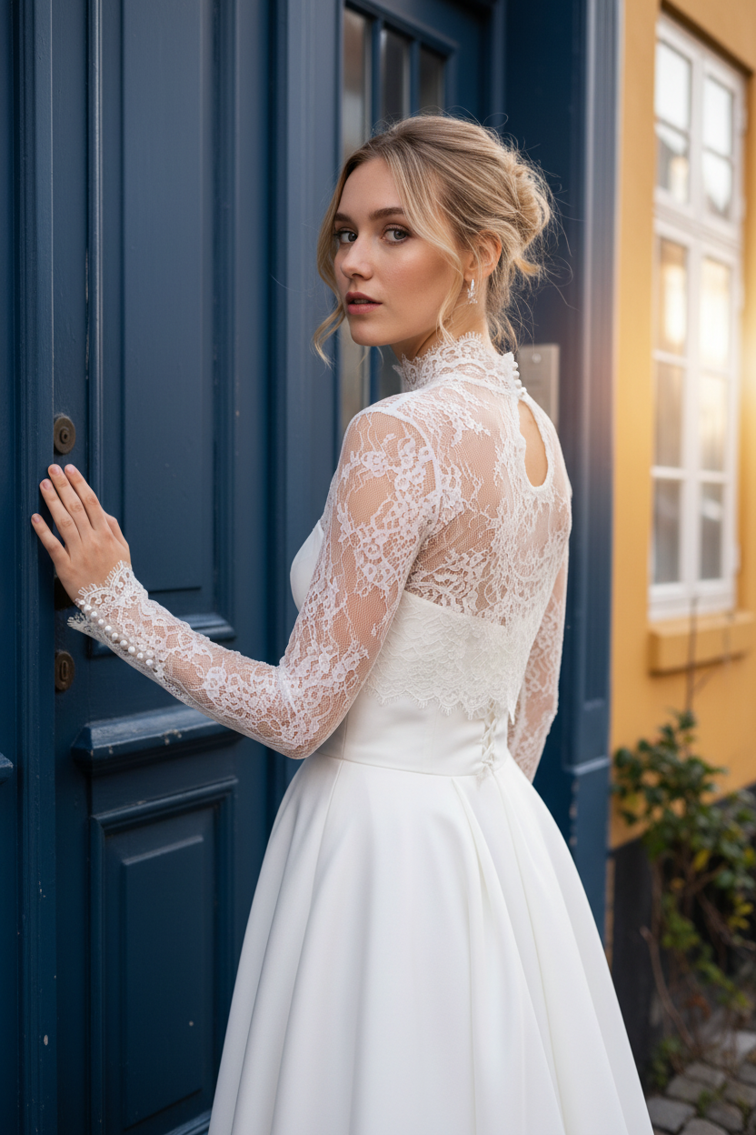 High Neck Lace Bridal Bolero — 5XL to 4XL
