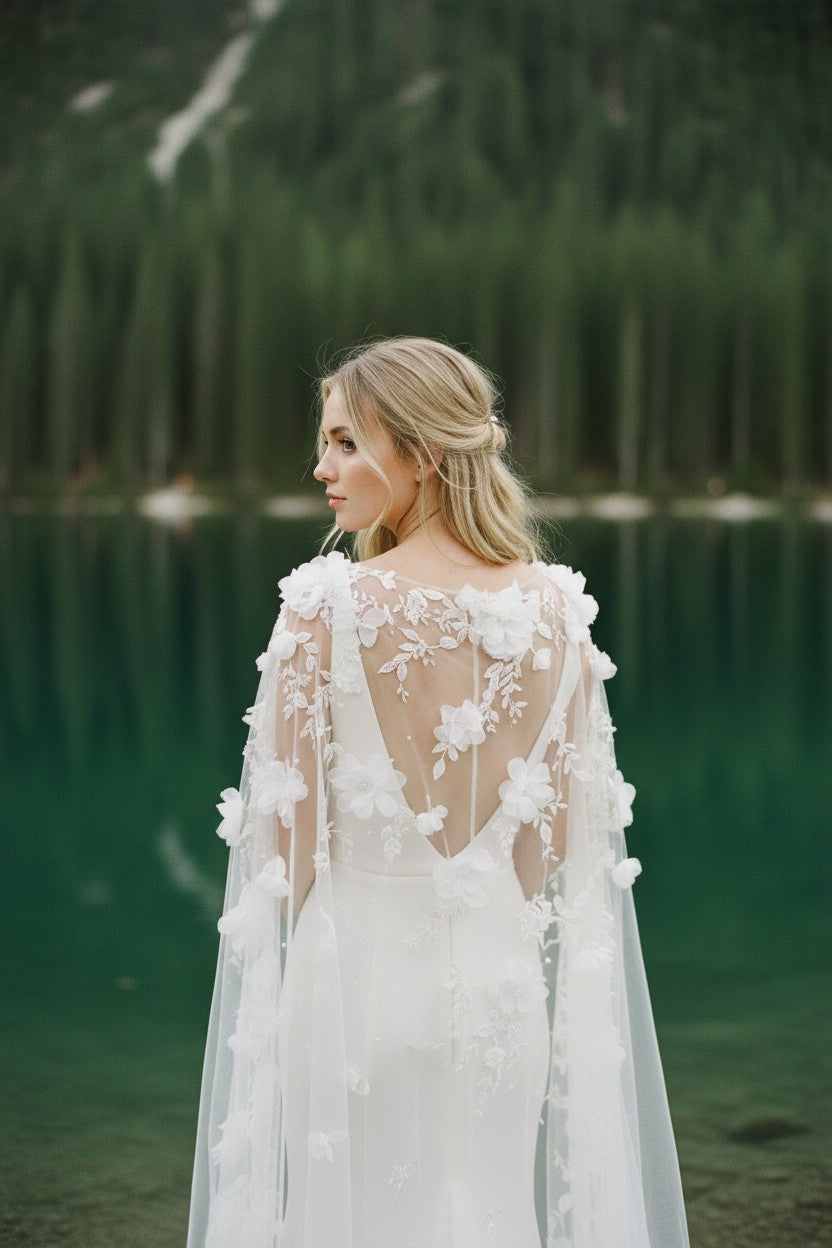 Pearl Lace Bridal Bolero — One Size