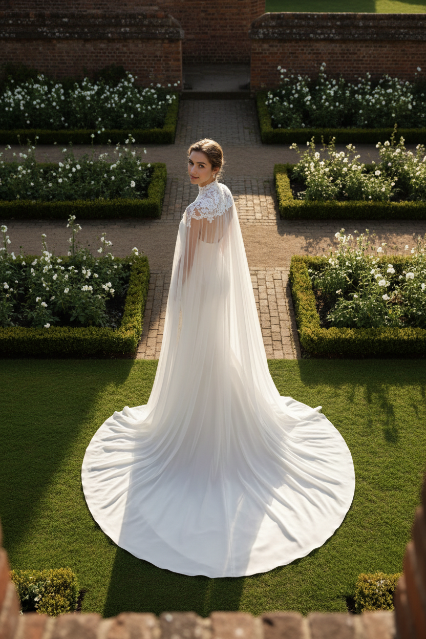 High Neck Lace Bridal Bolero — 3 Colours, One Size