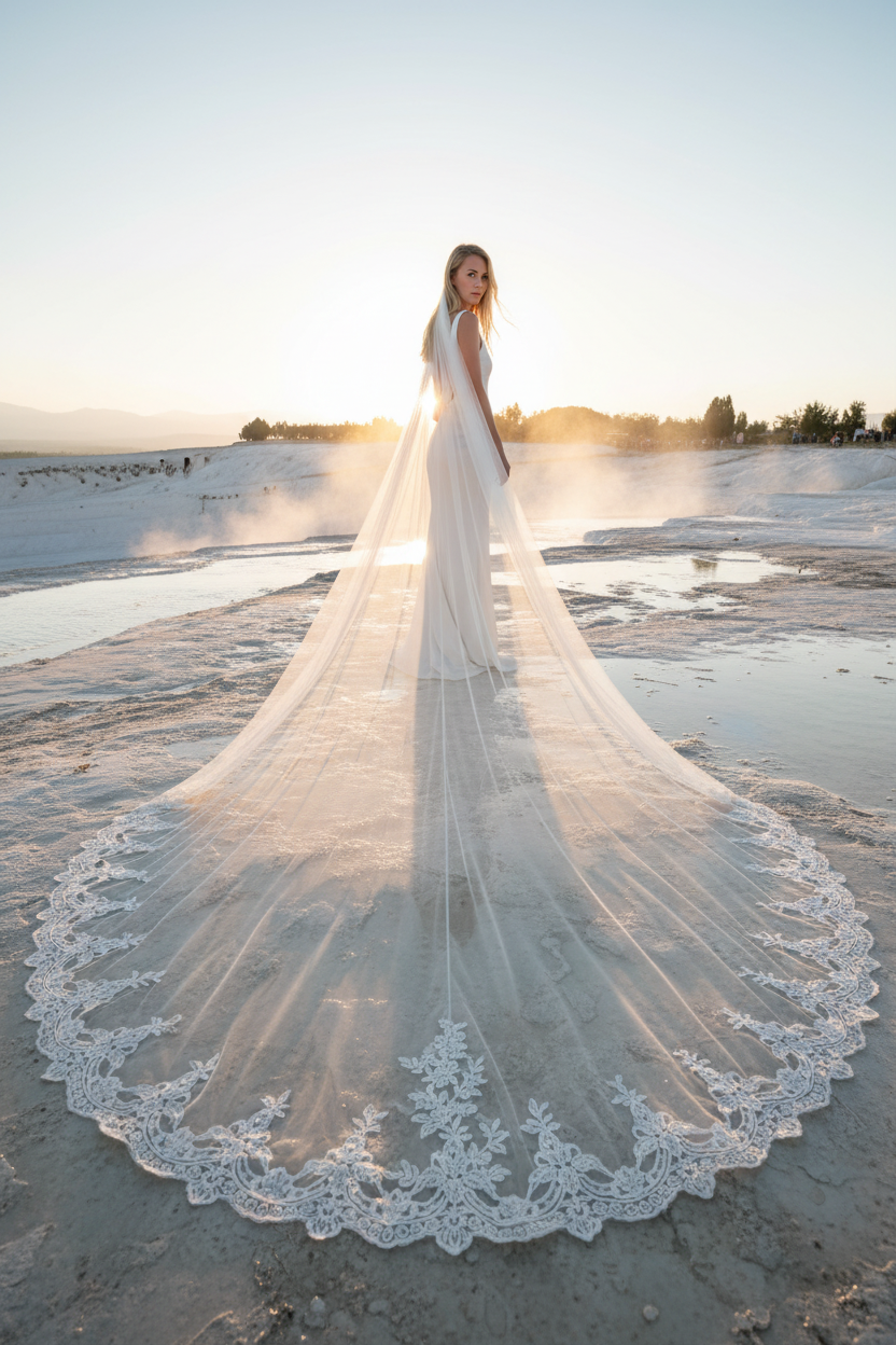 Lace Wedding Veil — Cathedral, 5 Colours