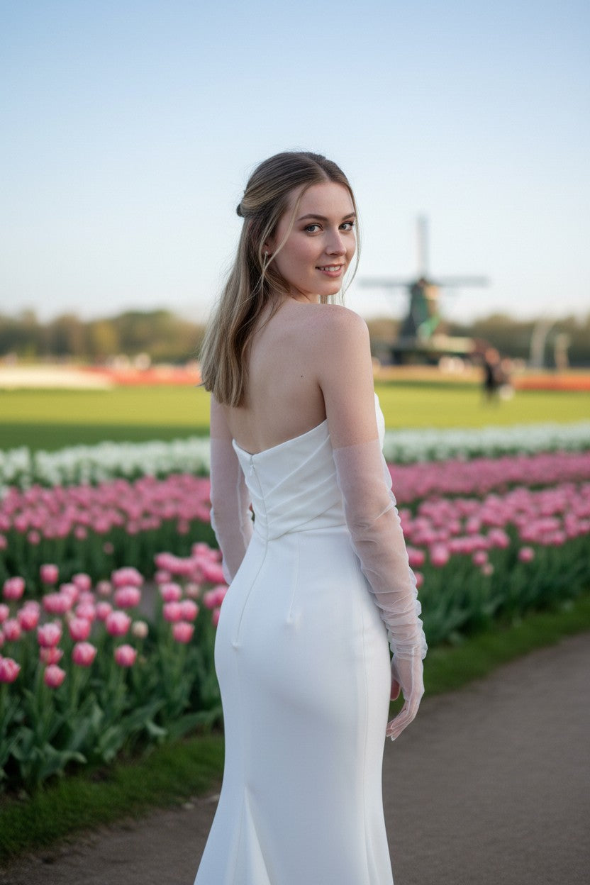 Tulle Bridal Gloves — Long
