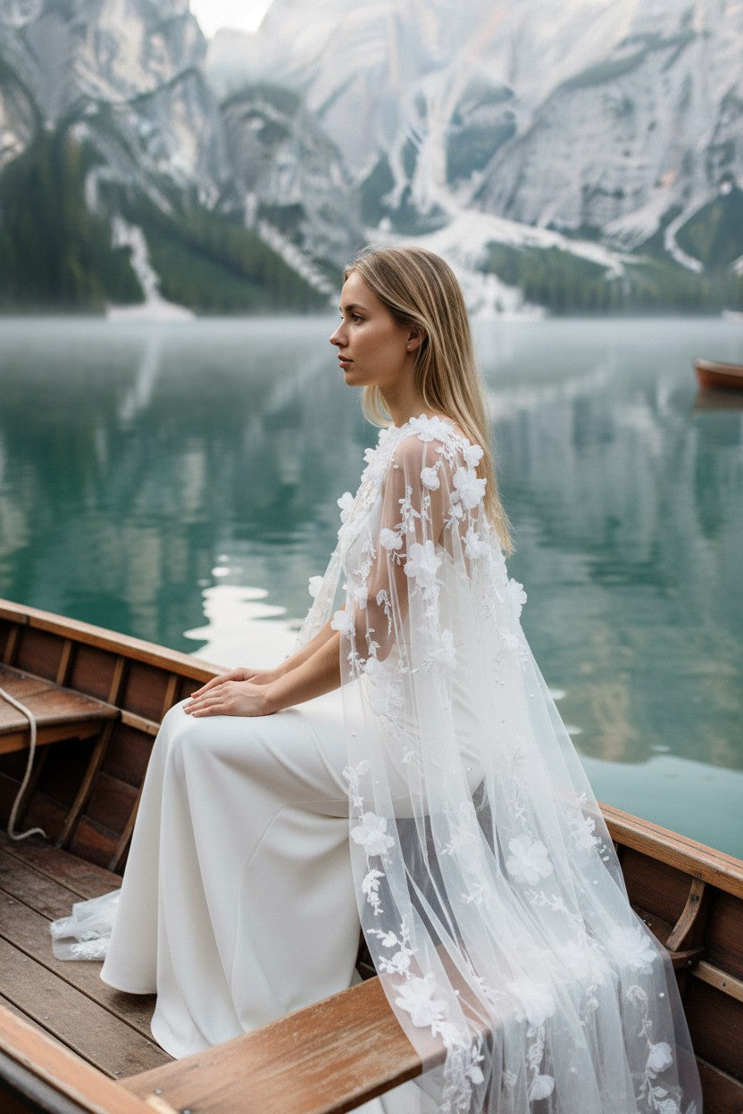 Pearl Lace Bridal Bolero — One Size
