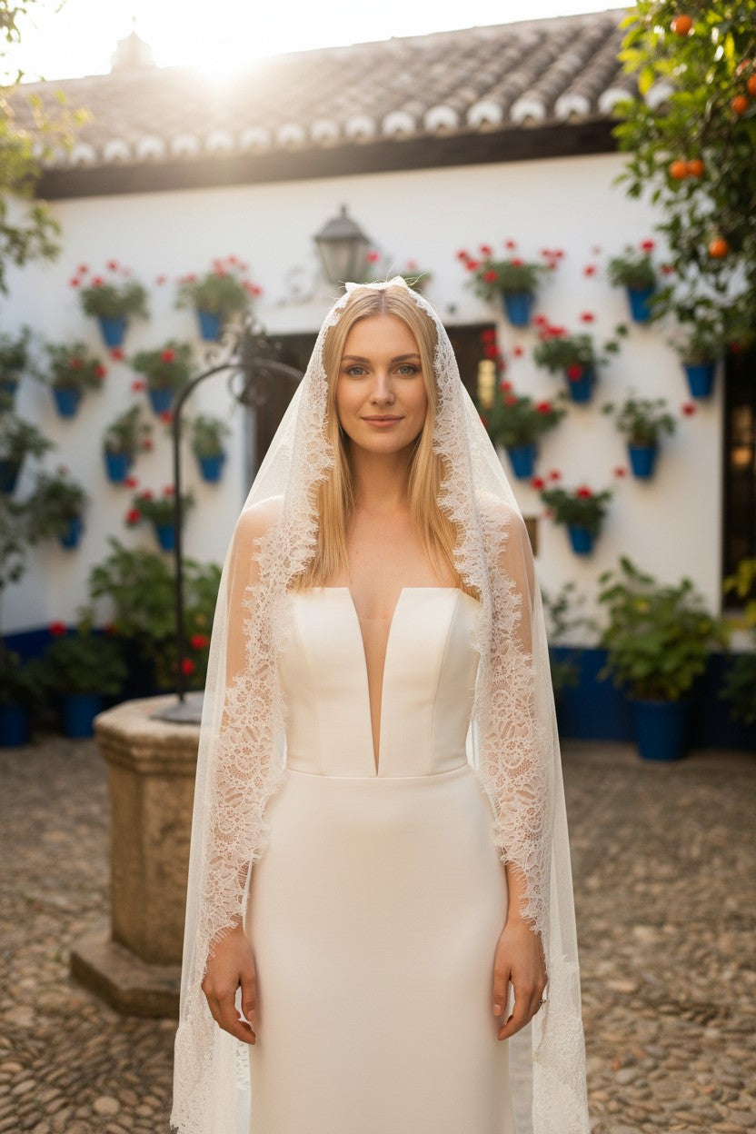 Lace Wedding Veil — Cathedral, 3 Colours