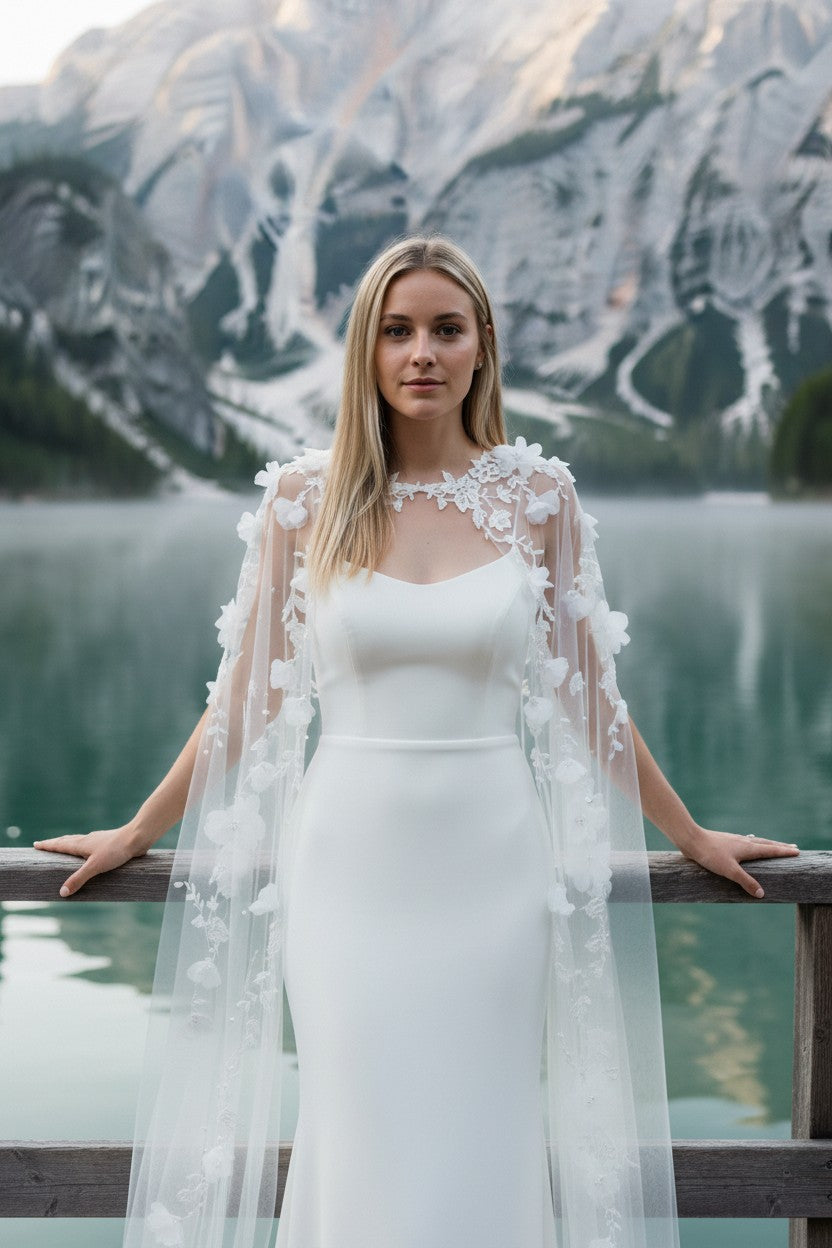 Pearl Lace Bridal Bolero — One Size