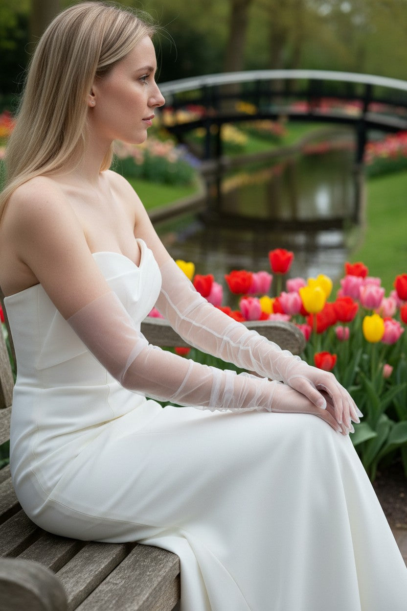 Tulle Bridal Gloves — Long