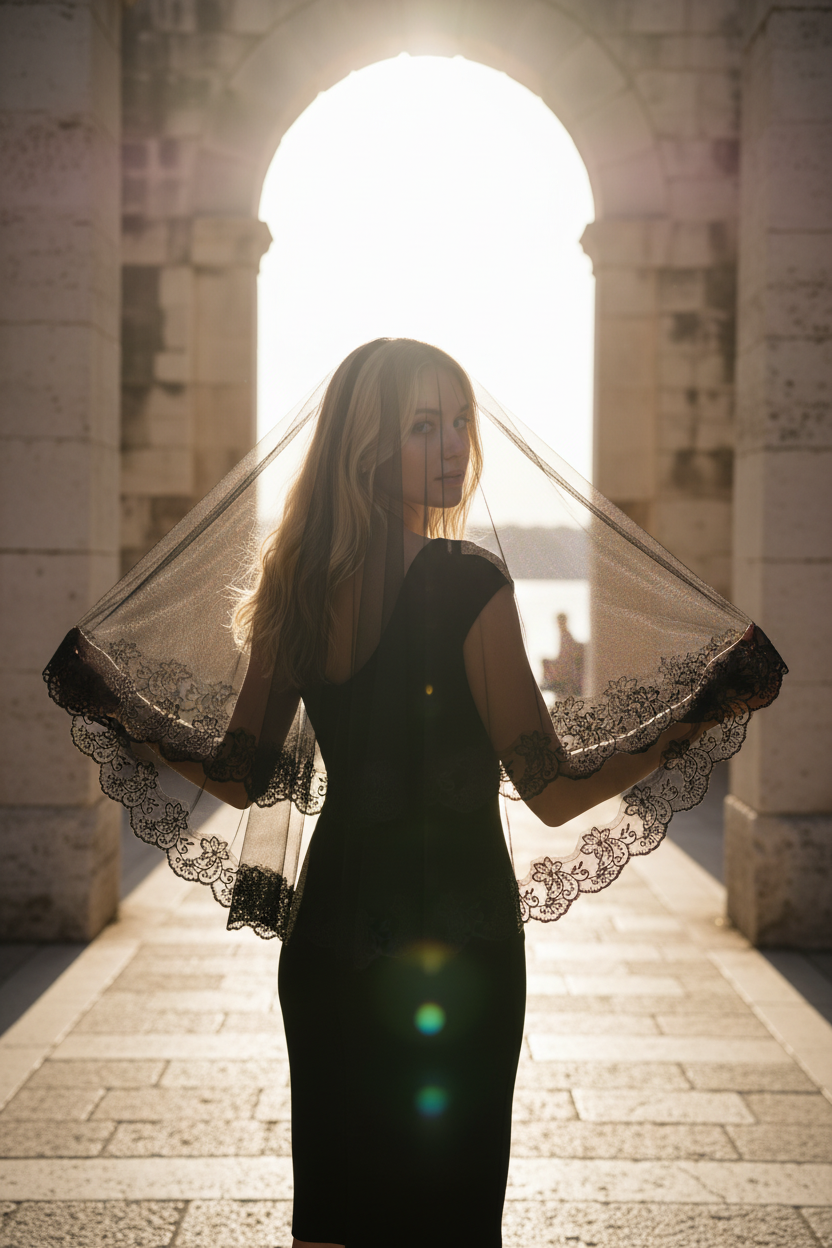 Lace Appliqué Wedding Veil — Cathedral, 5 Colours