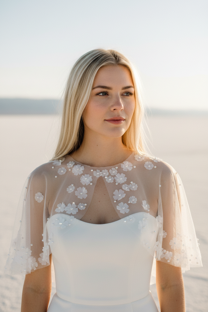 3D Floral Bridal Bolero — L to 3XL