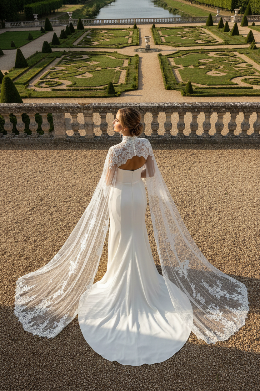 Long Sleeve Lace Bridal Bolero — Long, 8 Colours