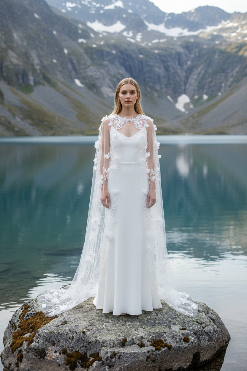 Pearl Lace Bridal Bolero — One Size