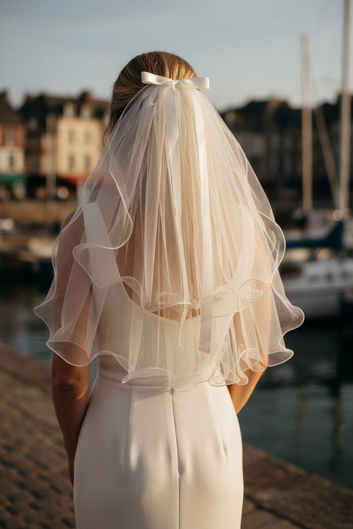 Pearl Tulle Wedding Veil — 3 Colours