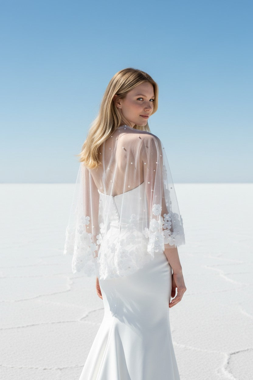 3D Floral Bridal Bolero — L to 3XL