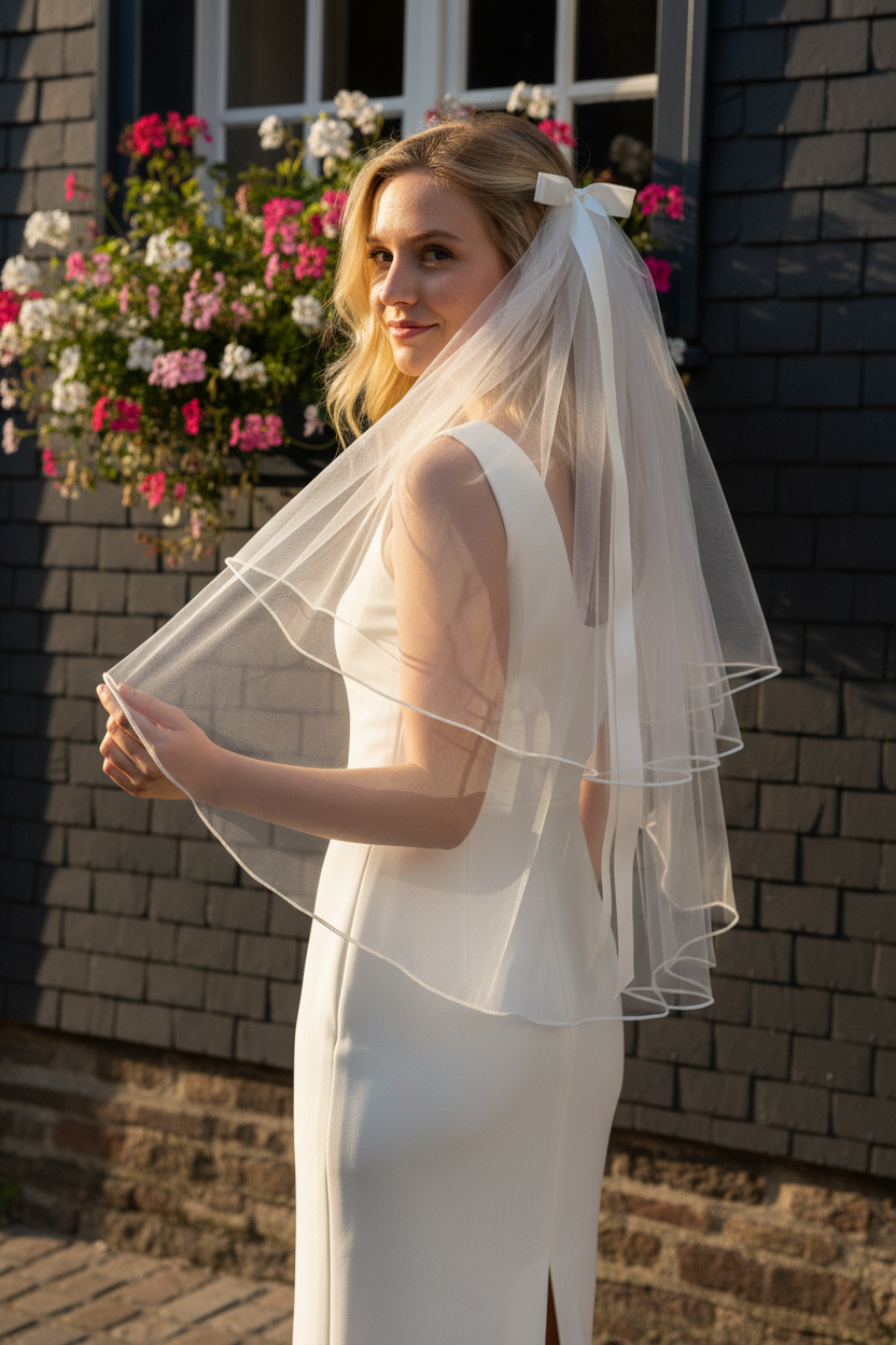 Pearl Tulle Wedding Veil — 3 Colours