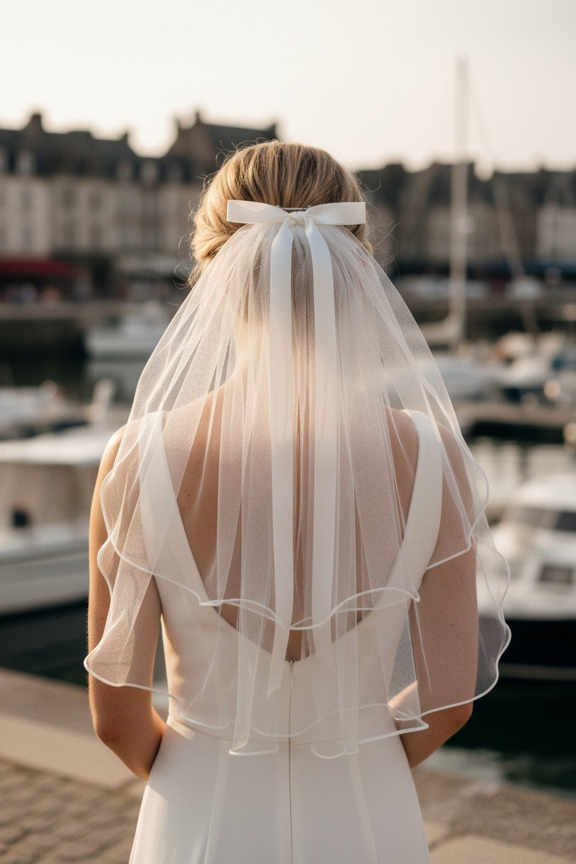Pearl Tulle Wedding Veil — 3 Colours