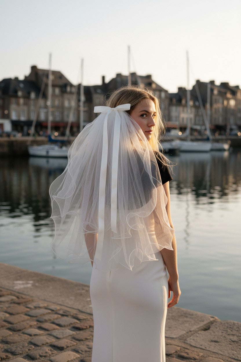 Pearl Tulle Wedding Veil — 3 Colours