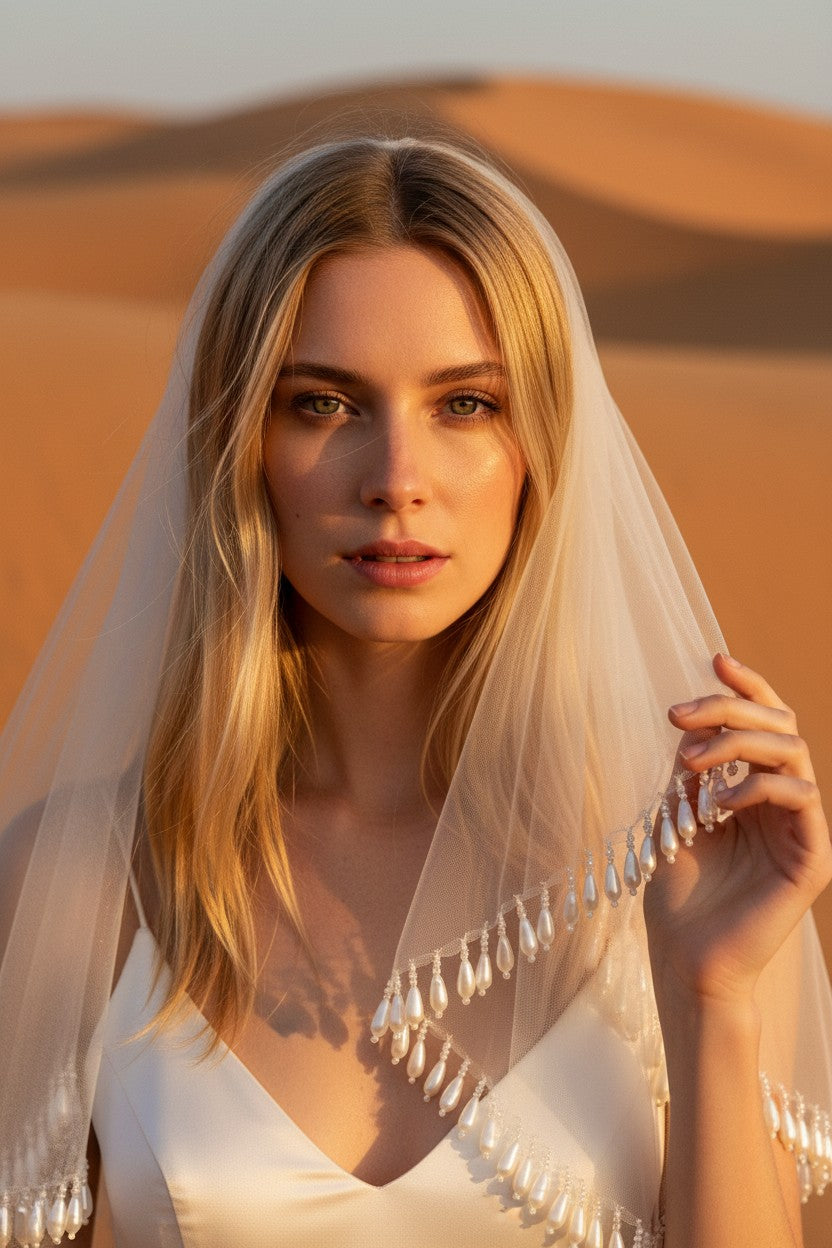 Appliqué Tulle Wedding Veil — 16 Colours