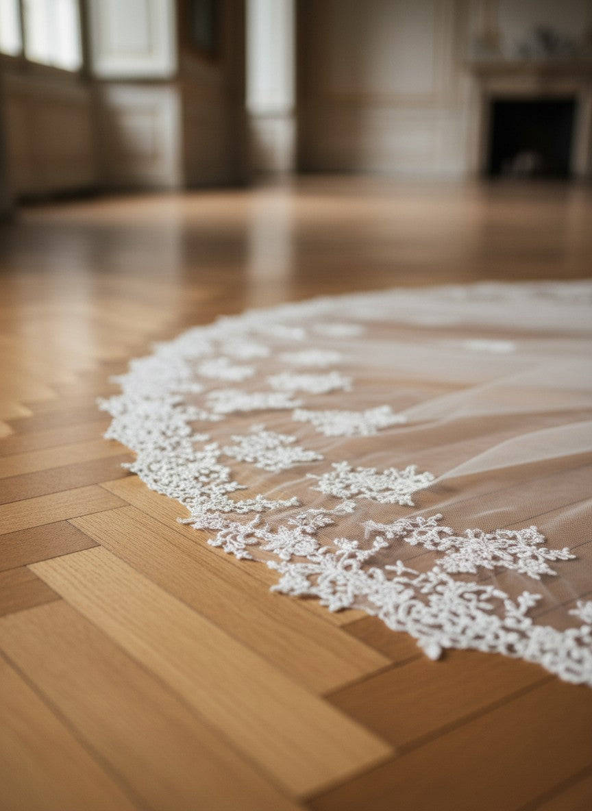 Cathedral Lace Wedding Veil — Single Tier, 300 to 500 cm